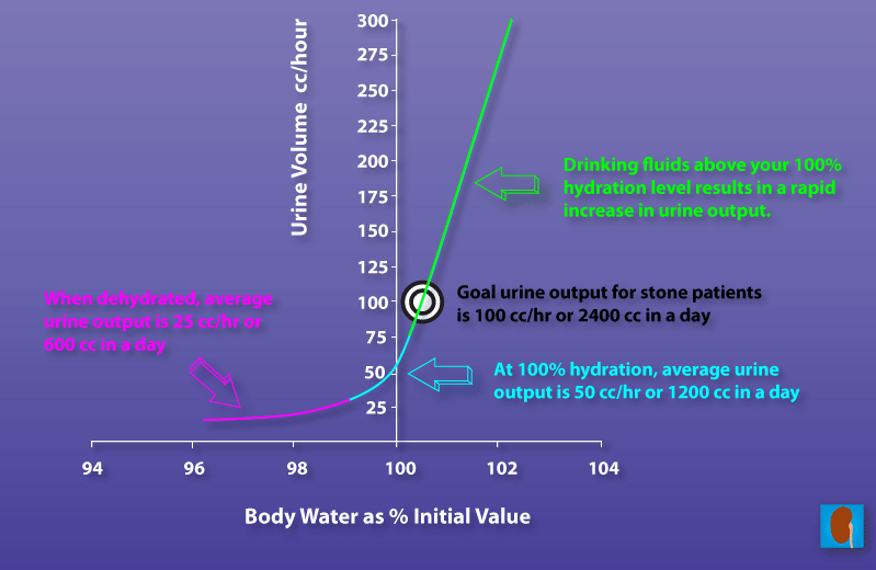 Urine volume and hydration curve