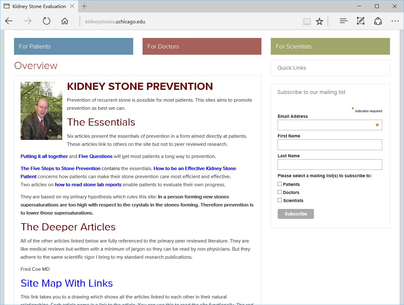Kidney stone prevention website